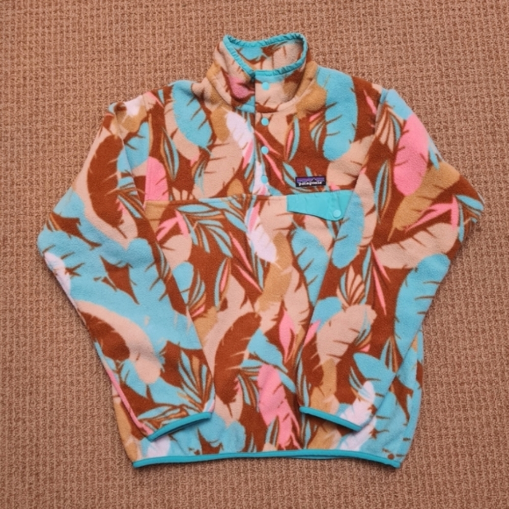Patagonia Synchilla Snap-T Fleece Pullover Women's Feather Dance Bear Brown S - Picture 3 of 12